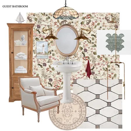 Guest Bathroom Interior Design Mood Board by Annaleise Houston on Style Sourcebook