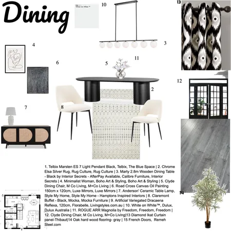 Module 9 Dining Interior Design Mood Board by Deborah Anulika on Style Sourcebook