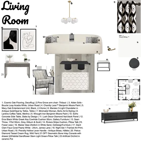 Module 9 Living Room Interior Design Mood Board by Deborah Anulika on Style Sourcebook