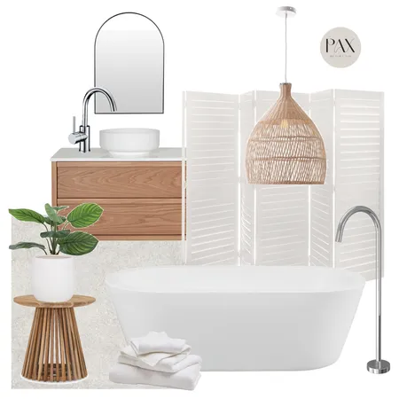 White Natural Bathroom Interior Design Mood Board by PAX Interior Design on Style Sourcebook