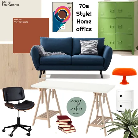 70s Style! Home office Interior Design Mood Board by Alessia Malara on Style Sourcebook
