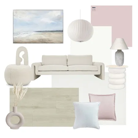 Pink, Blue, Natural Living Room Interior Design Mood Board by abircooperdesign on Style Sourcebook
