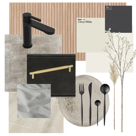 material board kitchen Interior Design Mood Board by Lumière Decors on Style Sourcebook
