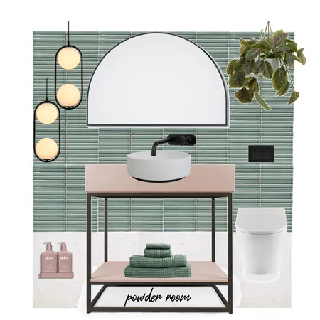 Powder Room - PINK & GREEN Interior Design Mood Board by Mood Indigo Styling on Style Sourcebook