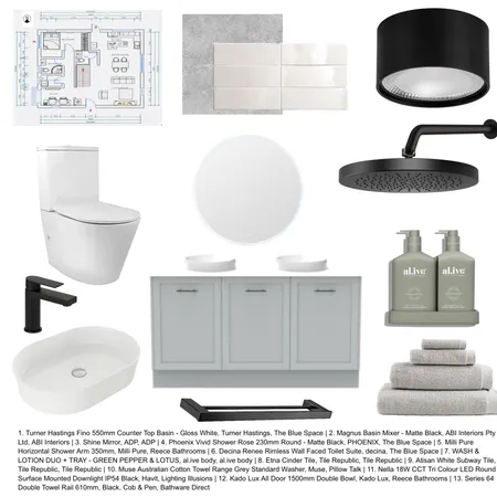 Bathroom 9 Interior Design Mood Board by Nicole Ross on Style Sourcebook