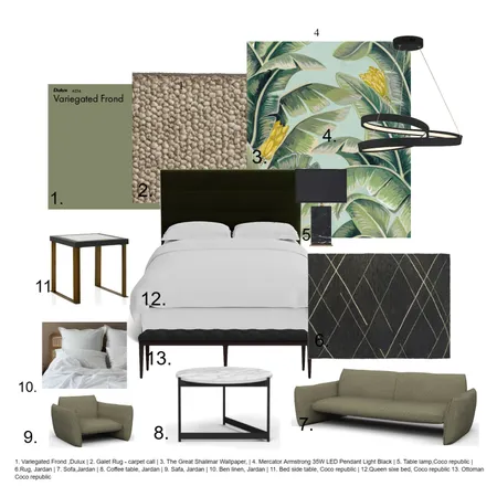 Master bed room FF&E board Interior Design Mood Board by Shuiying on Style Sourcebook
