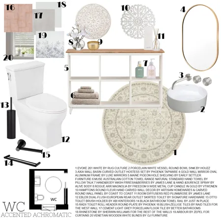 WC- accented achromatic Interior Design Mood Board by Dan-mari Brits on Style Sourcebook
