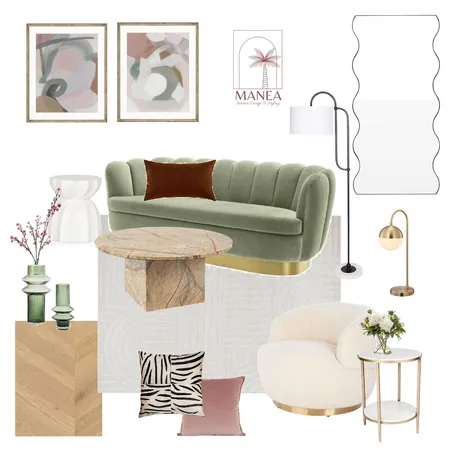 Contemporary Luxe Living Interior Design Mood Board by Manea Interiors on Style Sourcebook