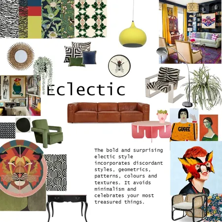 Eclectic Living Room Interior Design Mood Board by Bronwyn Bennett on Style Sourcebook