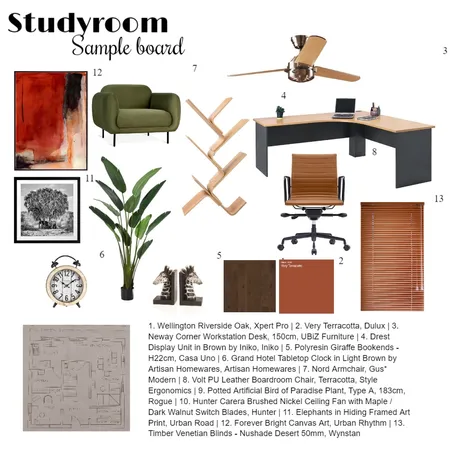 Study room Interior Design Mood Board by MEKraftt on Style Sourcebook