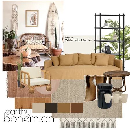 Earthy Bohemian Interior Design Mood Board by Atlas Van Stanton on Style Sourcebook