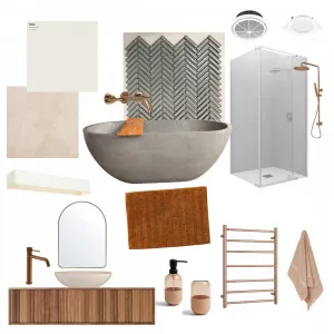 Modern Earthy Bathroom Interior Design Mood Board by Uniqness Design on Style Sourcebook