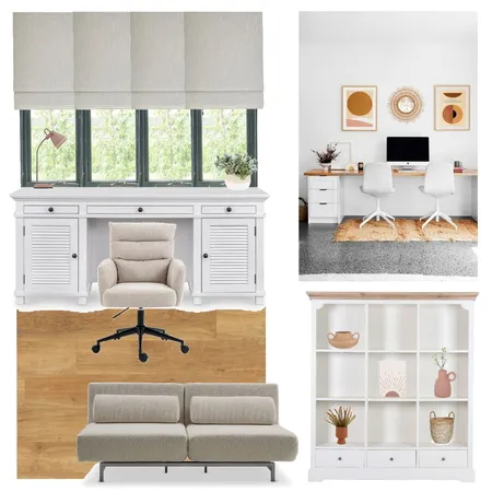 Peachy Yet Neutral Study Interior Design Mood Board by Uniqness Design on Style Sourcebook
