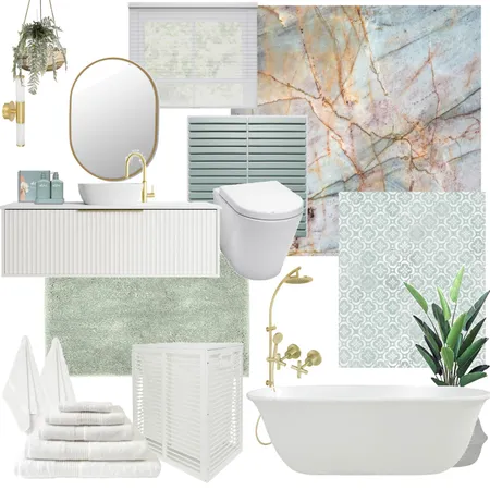 Minty bathroom Interior Design Mood Board by Millisrmvsk on Style Sourcebook
