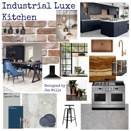 Industrial Luxe Kitchen Interior Design Mood Board by Jen Mills - Downsview Interiors on Style Sourcebook