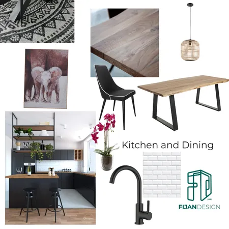 Modern Kitcen and Dining-Black, white and Pinewood Interior Design Mood Board by Simz on Style Sourcebook