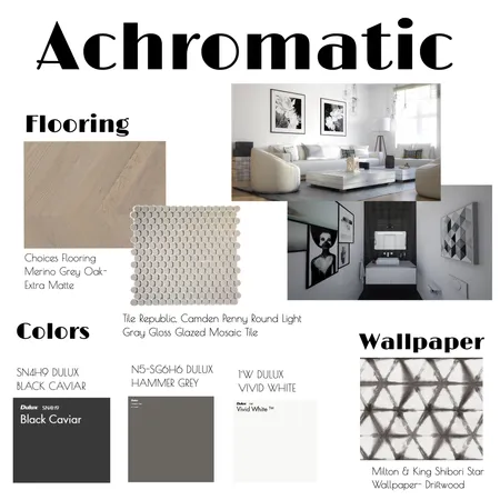 Achromatic Interior Design Mood Board by NBNDesign on Style Sourcebook