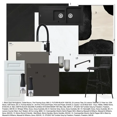 Black and white Kitchen Interior Design Mood Board by Interiors by Sydney on Style Sourcebook