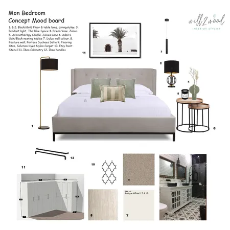 Mon Bedroom Interior Design Mood Board by will2wood on Style Sourcebook