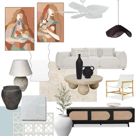 Modern Mediterranean Living Room Interior Design Mood Board by RosieBallagh on Style Sourcebook
