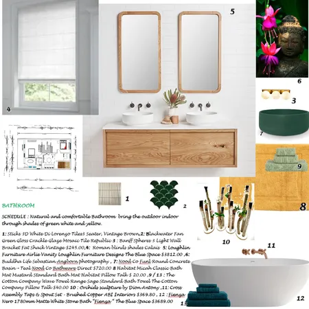Upstairs Bathroom Interior Design Mood Board by Francesca Castiglioni on Style Sourcebook