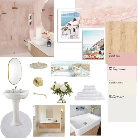 Pink Bathroom Interior Design Mood Board by Enchanted Designs on Style Sourcebook