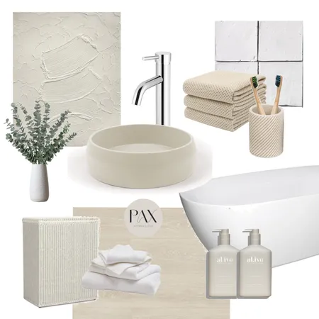 Neutral Bathroom Interior Design Mood Board by PAX Interior Design on Style Sourcebook