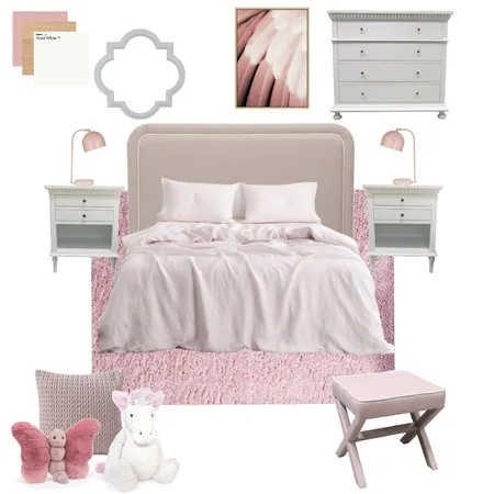 Mel - Girl Pink Room Interior Design Mood Board by Style My Home - Hamptons Inspired Interiors on Style Sourcebook