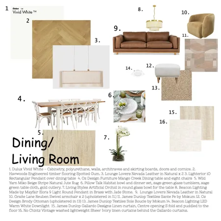 Dining/Living Room Interior Design Mood Board by DBD on Style Sourcebook