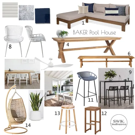 BAKER POOL HOUSE Sampleboard Interior Design Mood Board by Libby Edwards on Style Sourcebook