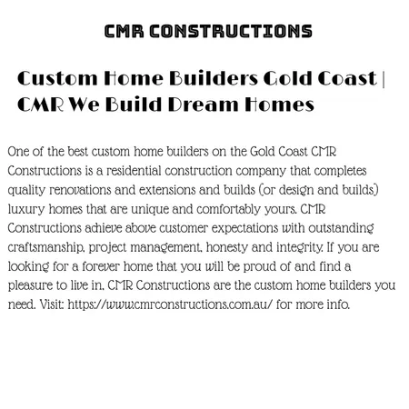 Custom Home Builders Gold Coast | CMR We Build Dream Homes Interior Design Mood Board by CMR Constructions on Style Sourcebook