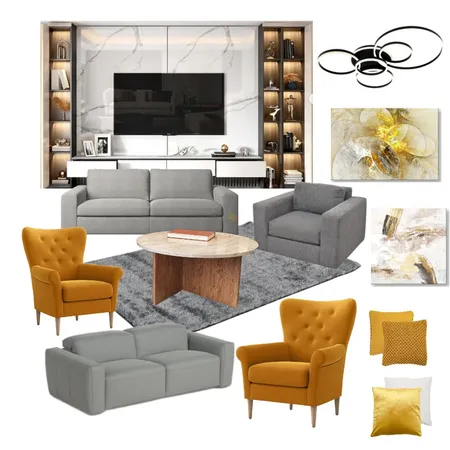 Vera Antić - dnevna soba - žuta varijanta 2 fotelje Interior Design Mood Board by Fragola on Style Sourcebook