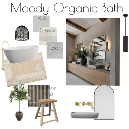 Moody Organic Primary Bath Interior Design Mood Board by HannahC on Style Sourcebook