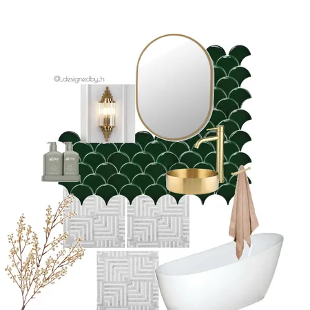art deco inspired bathroom Interior Design Mood Board by Designed By H on Style Sourcebook