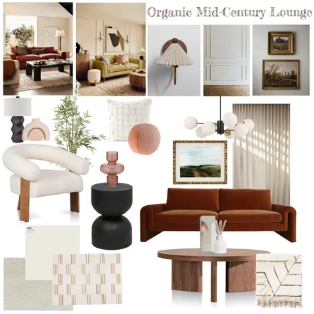 Organic Mid-Century Lounge Interior Design Mood Board by emmakessell on Style Sourcebook