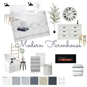 Modern Farmhouse - Master Bedroom Interior Design Mood Board by Megan Jones on Style Sourcebook