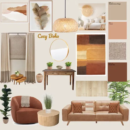 Cozy Boho Style Interior Design Mood Board by Jasminesharai on Style Sourcebook
