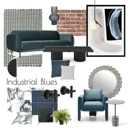 Industrial Blues Interior Design Mood Board by Elizabeth G Interiors on Style Sourcebook