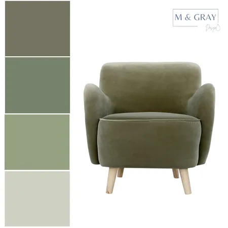 Green Monochromatic Interior Design Mood Board by M & Gray Design on Style Sourcebook