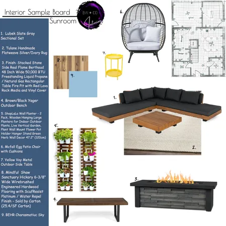 IDI Module 9 Interior Sample Board - Sunroom Interior Design Mood Board by bai12345 on Style Sourcebook