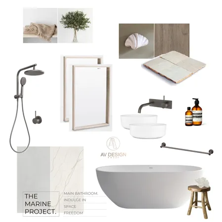 Main Bathroom Interior Design Mood Board by Aime Van Dyck Interiors on Style Sourcebook