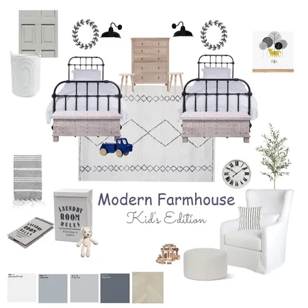 Modern Farmhouse - Kid's Edition Interior Design Mood Board by Megan Jones on Style Sourcebook