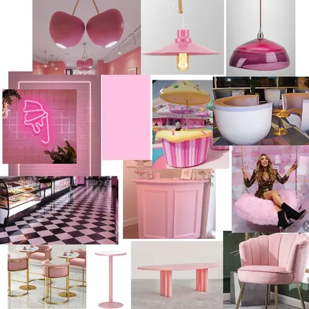 Pink dessert cafe Interior Design Mood Board by Amma on Style Sourcebook