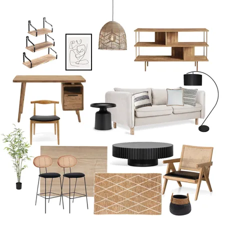 Japandi Living Room Interior Design Mood Board by LeanneBloom on Style Sourcebook