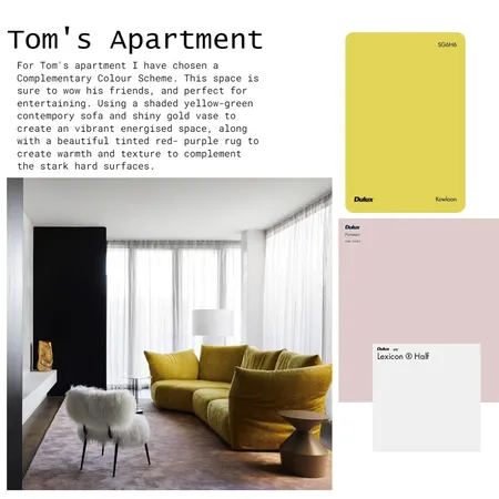 Tom's Apartment - complementary Interior Design Mood Board by Huug on Style Sourcebook