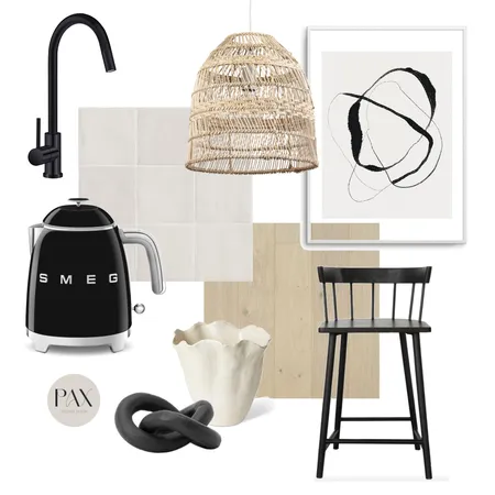 Black & Cream Kitchen Interior Design Mood Board by PAX Interior Design on Style Sourcebook