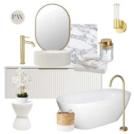 Golden Hour Bathroom Interior Design Mood Board by PAX Interior Design on Style Sourcebook