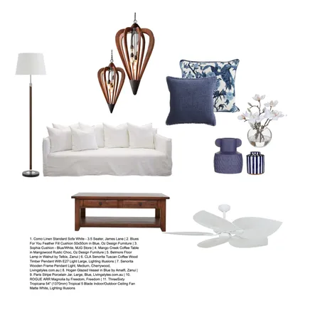 Classical Hamptons Living Interior Design Mood Board by Lighting Illusions Skygate on Style Sourcebook