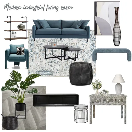 Modern industrial living room Interior Design Mood Board by Millisrmvsk on Style Sourcebook
