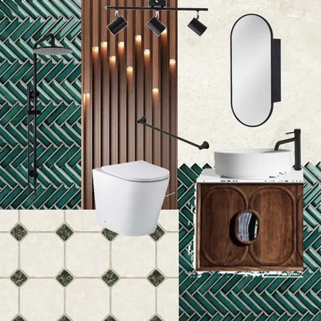 Green Bathroom Interior Design Mood Board by Utopia Atelier on Style Sourcebook